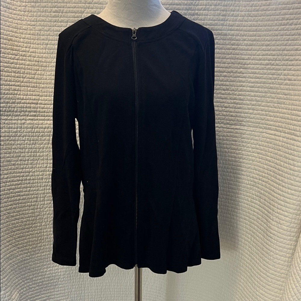 Ruby Ribbon Black Zip Up Jacket. - image 1